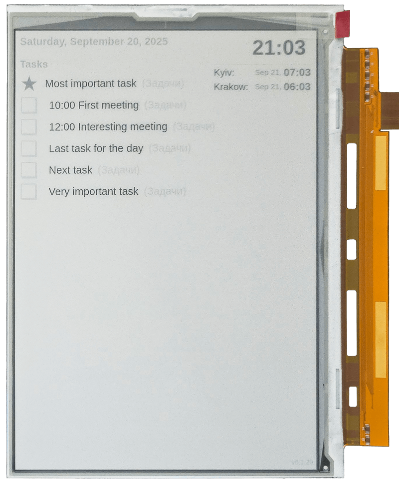 Planbor device's screen, PoC stage